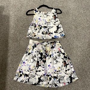 Elizabeth and James Silk Set (Crop tank and skirt)